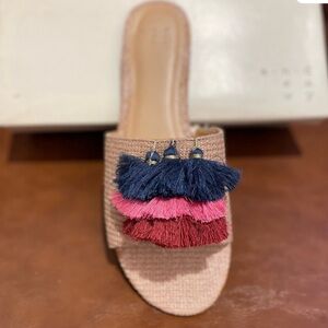 a new day Women's Mules with Multicolor Tassels